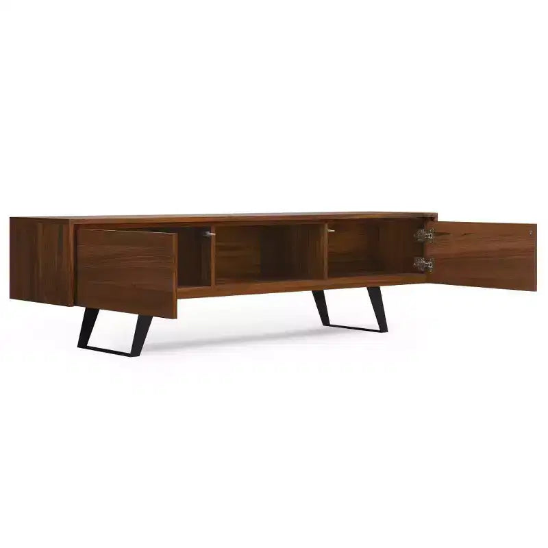 Mitchell 72" TV Stand for TVs up to 80" Walnut - WyndenHall: Media Console with Fixed & Open Shelves