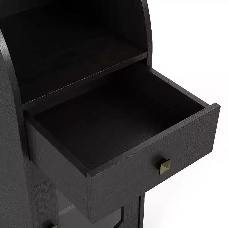 24/7 Shop At Home Jenny 70.8" Pier Cabinet with Drawer Espresso: Transitional Style Media Storage, Adjustable Shelves