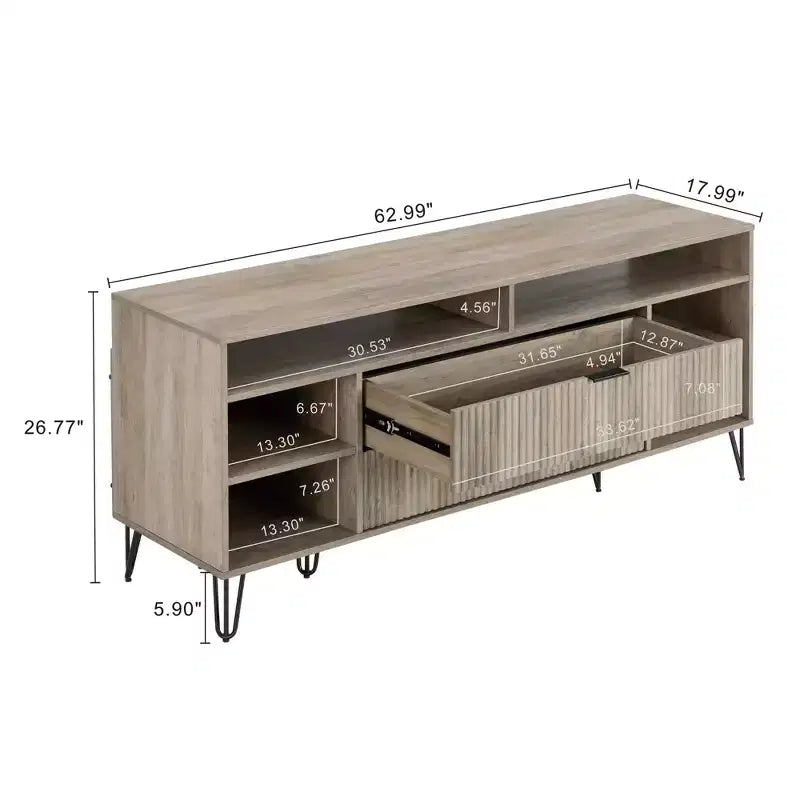 Meuble TV Dumbo 160 cm de Manhattan Comfort pour téléviseurs jusqu'à 60", gris rustique