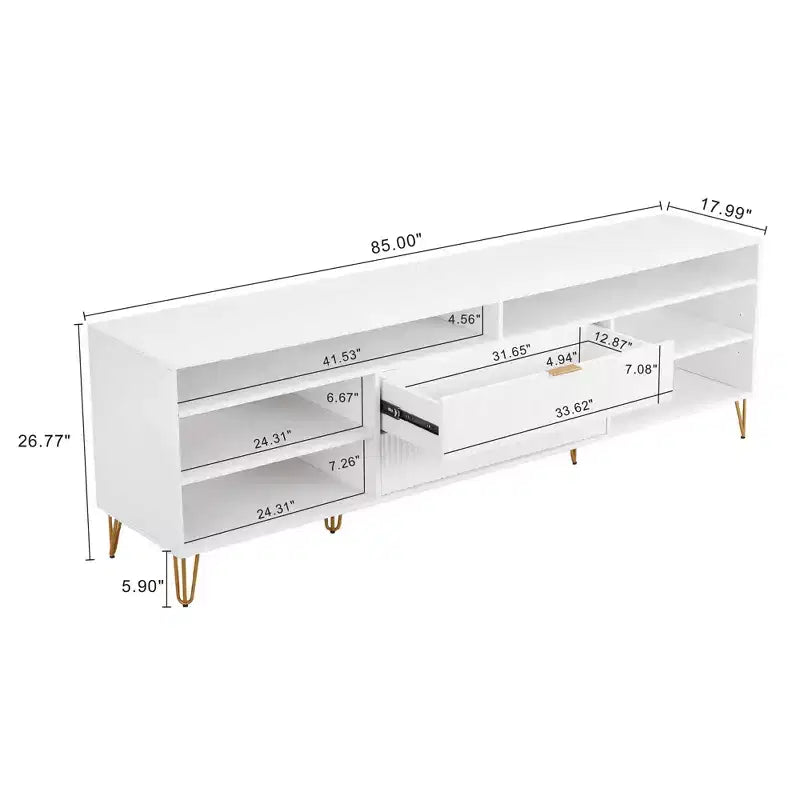 Manhattan Comfort 85" Dumbo TV Stand for TVs up to 80" White