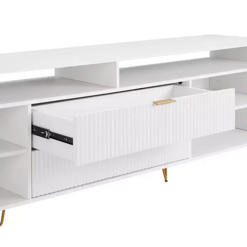 Manhattan Comfort 85" Dumbo TV Stand for TVs up to 80" White