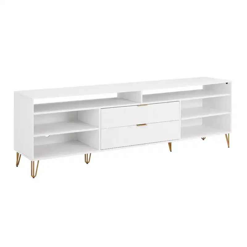 Manhattan Comfort 85" Dumbo TV Stand for TVs up to 80" White