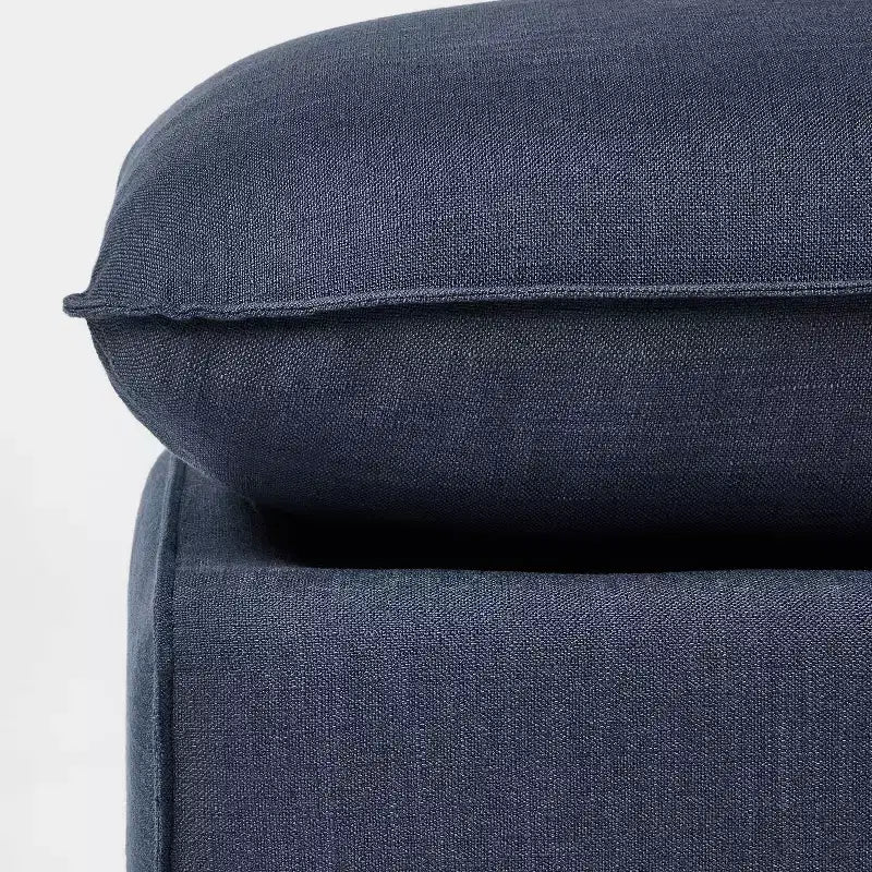 Padded Slipcover Ottoman Blue - Threshold™ designed with Studio McGee