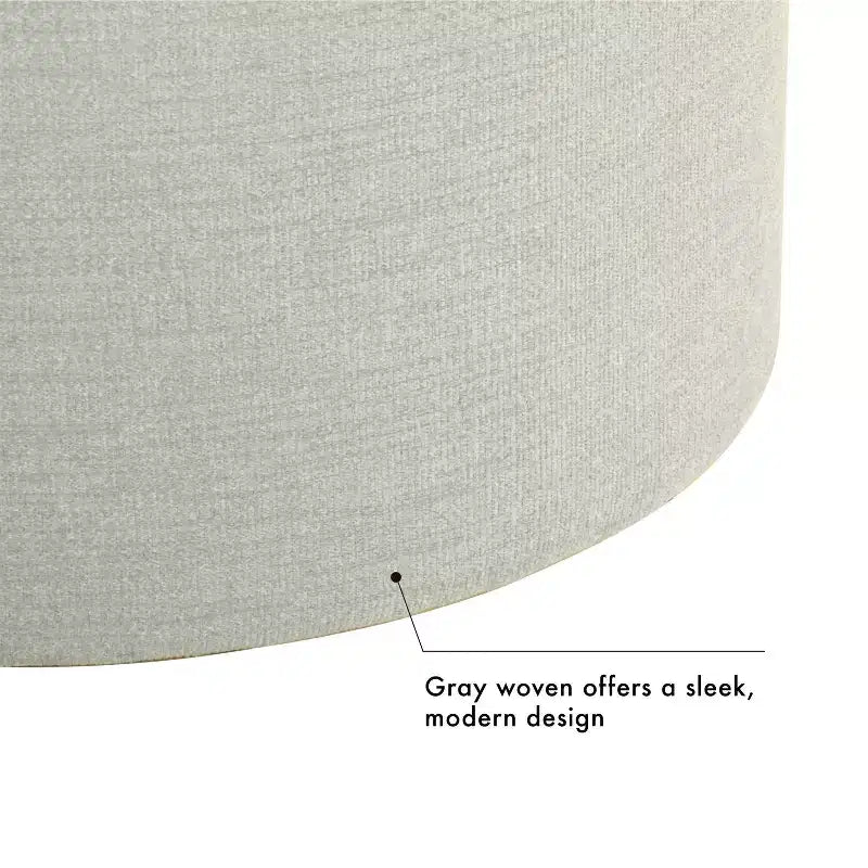 Wood Top Storage Ottoman Light Gray - HomePop: Upholstered, Round, Padded, Wooden Frame