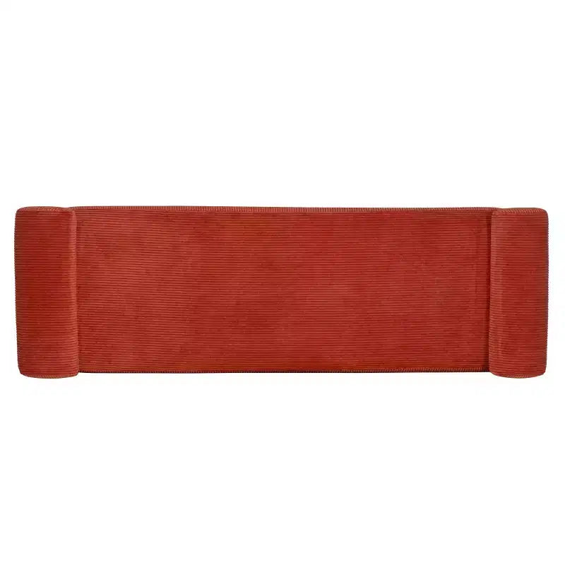 Banc capitonné Linon Linn en velours côtelé rouille