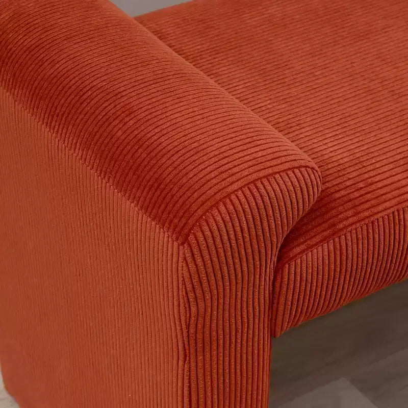 Banc capitonné Linon Linn en velours côtelé rouille