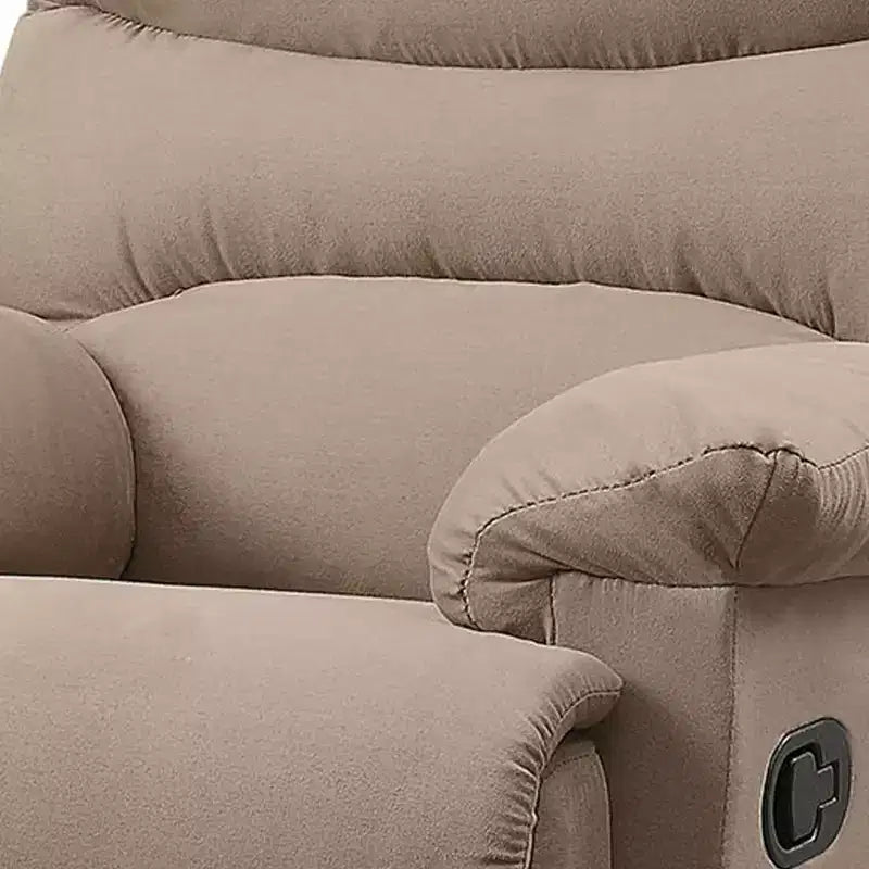 35" Arcadia Active Sitting Chair Light Brown Microfiber: Recliner, Easy Reach Handle - Acme Furniture