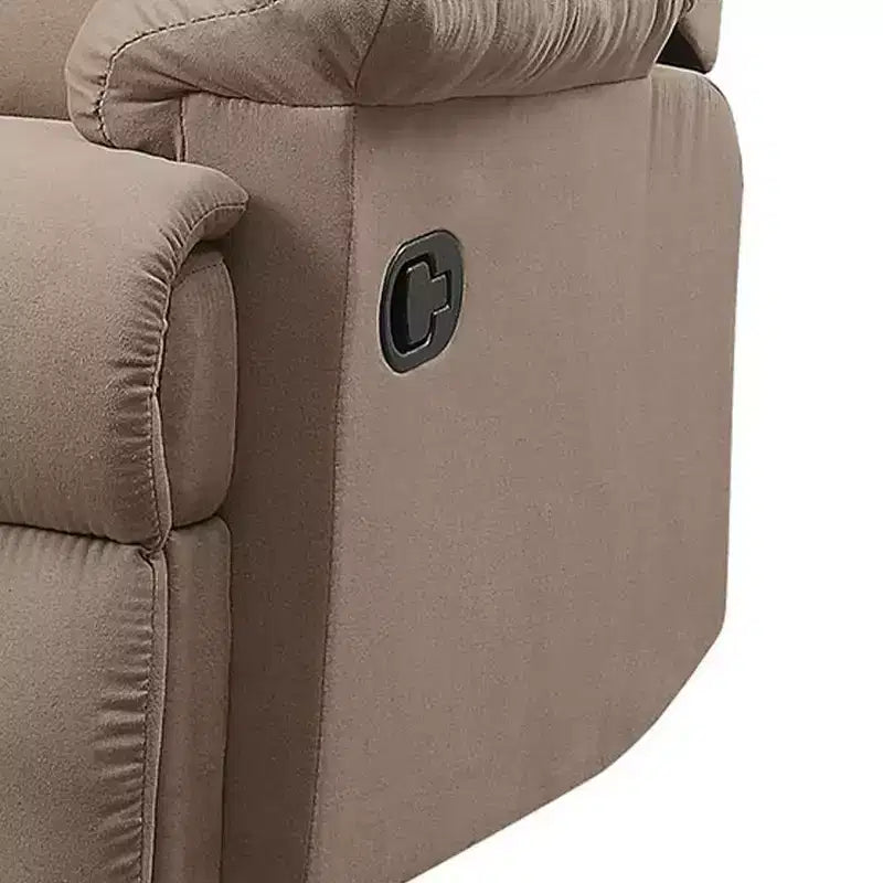 35" Arcadia Active Sitting Chair Light Brown Microfiber: Recliner, Easy Reach Handle - Acme Furniture