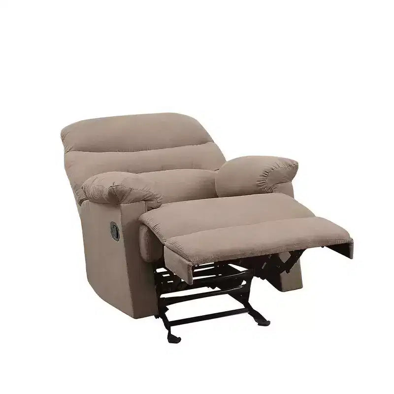 35" Arcadia Active Sitting Chair Light Brown Microfiber: Recliner, Easy Reach Handle - Acme Furniture