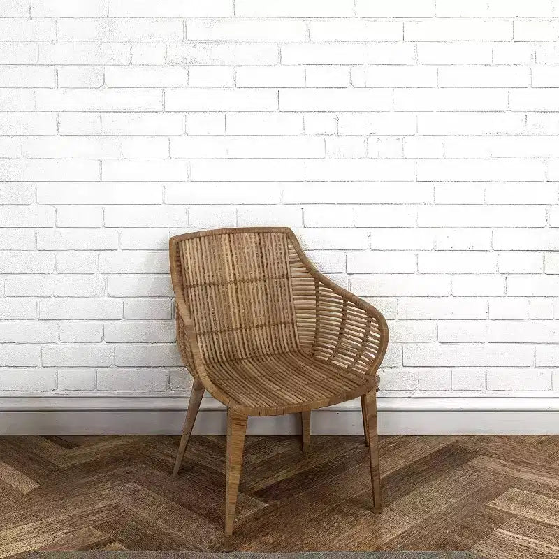 Fauteuil en rotin Storied Home Naturel : Structure en fer forgé, Aucun assemblage, Entretien à sec, Usage adulte