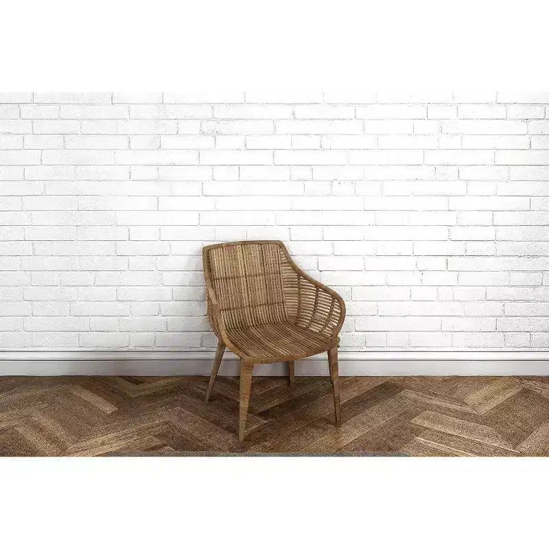 Fauteuil en rotin Storied Home Naturel : Structure en fer forgé, Aucun assemblage, Entretien à sec, Usage adulte