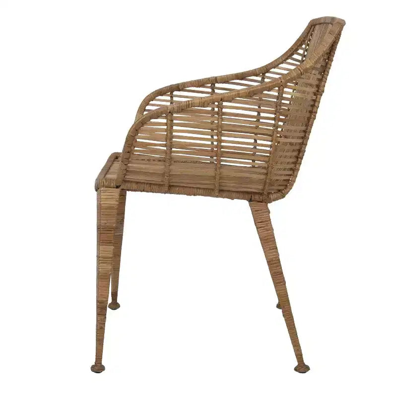 Fauteuil en rotin Storied Home Naturel : Structure en fer forgé, Aucun assemblage, Entretien à sec, Usage adulte