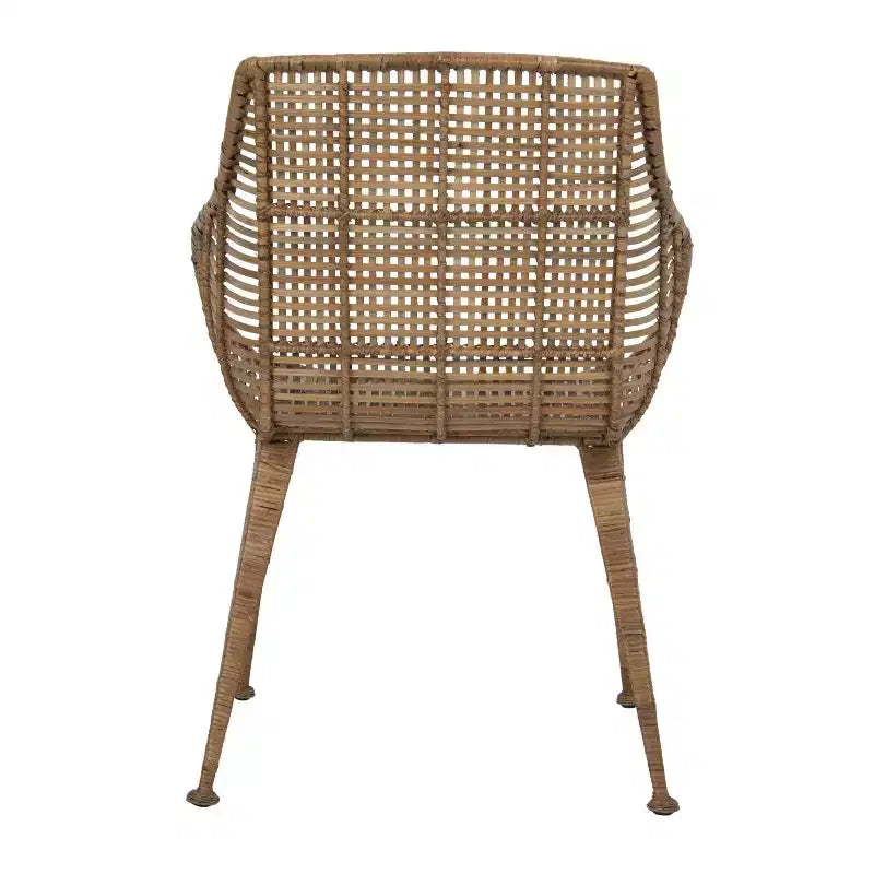 Fauteuil en rotin Storied Home Naturel : Structure en fer forgé, Aucun assemblage, Entretien à sec, Usage adulte