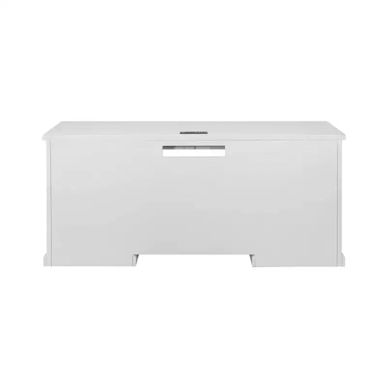Modern Wood Credenza Desk with Hutch Fully Assembled White - Abby Collection - Martin Furniture