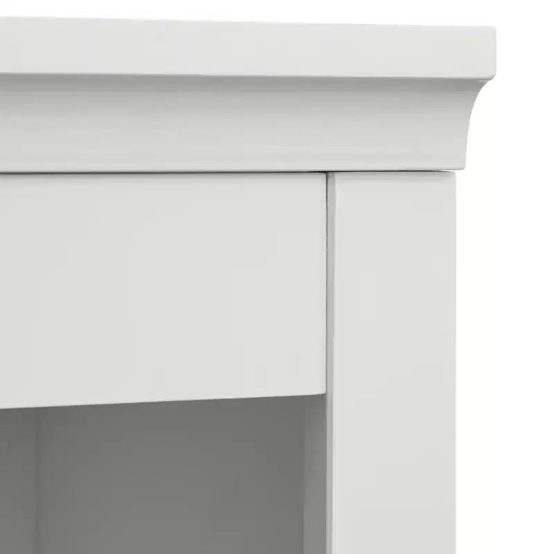 Lifestorey 2pc Harrington Modular Faux Marble Office Cabinet Set Hutch White: Farmhouse Style, Faux Marble Surface, MDF Construction