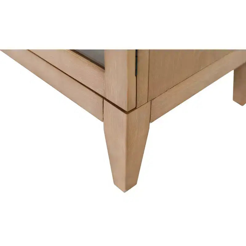 78" Modern Wood Arched Bookcase Laurel Collection Light Brown - Martin Furniture: Vertical Storage, 3 Drawers