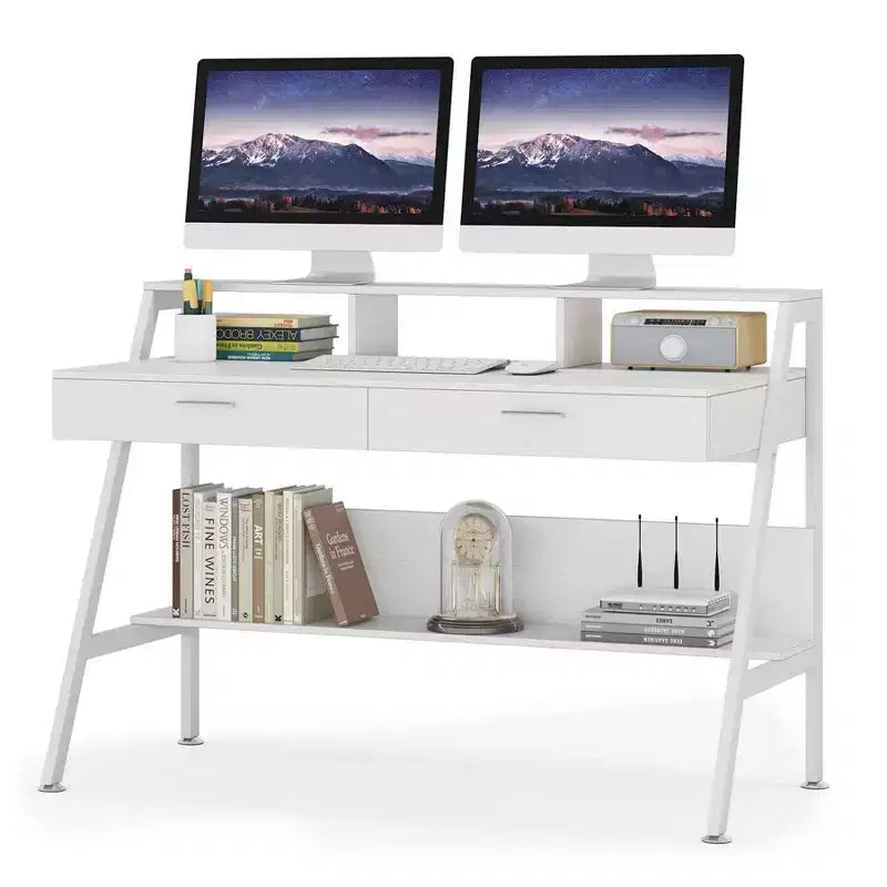 LITTLE TREE Bureau d'ordinateur moderne 47" blanc