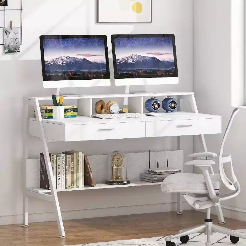 LITTLE TREE Bureau d'ordinateur moderne 47" blanc