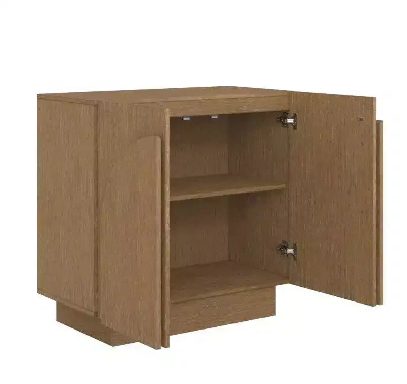 Nathan James Set of 2 Iris Wood Arched Console Table with Doors Brown