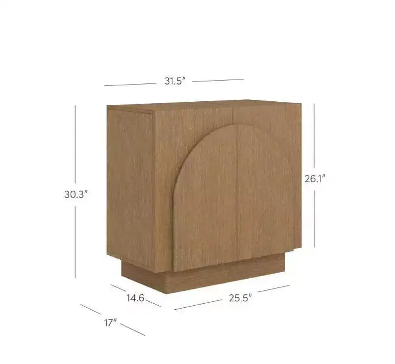 Nathan James Set of 2 Iris Wood Arched Console Table with Doors Brown