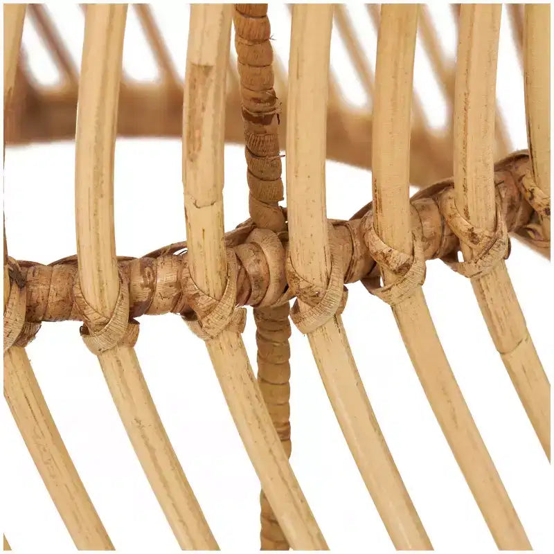 Olivia & May Rattan Handmade Wavy Woven Accent Table: No Assembly, Indoor Use, Coastal Style