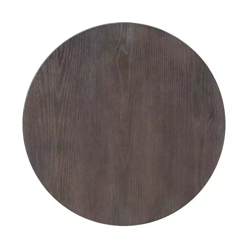 Powell 3pc Galway Wood Top and Charcoal Gray Metal Round Coffee and Side Table Set Charcoal Brown: Rustic Living Room Furniture Set
