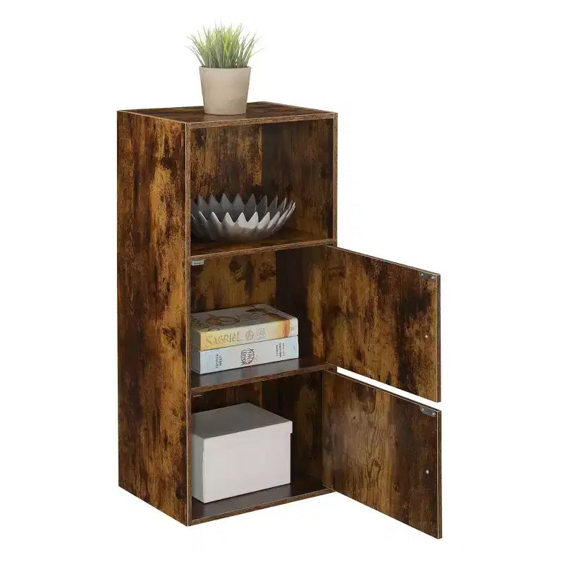 Extra Storage 2 Door Cabinet with Shelf Barnwood - Breighton Home: Magnetic Latches, Office & Bathroom Organizer
