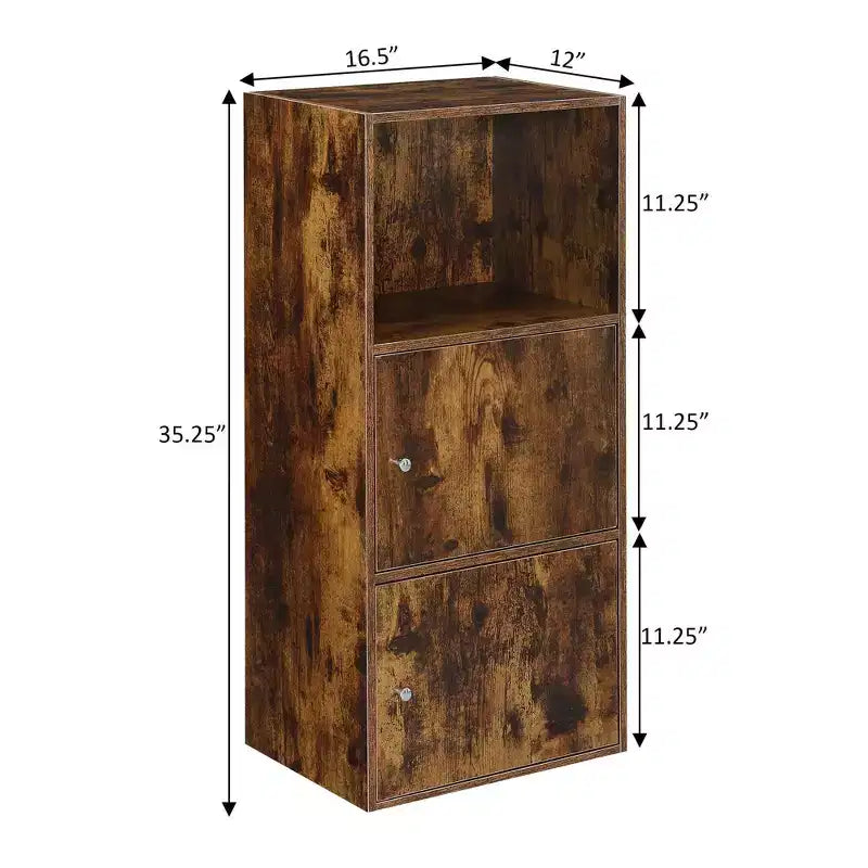 Extra Storage 2 Door Cabinet with Shelf Barnwood - Breighton Home: Magnetic Latches, Office & Bathroom Organizer