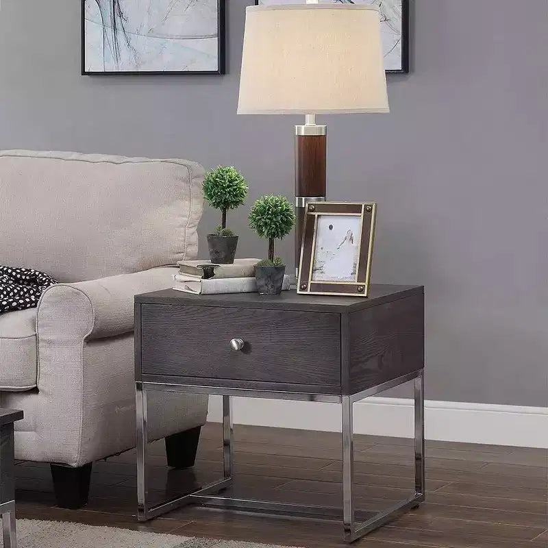 Table d'appoint Iban Acme Furniture, chêne gris/finition chrome