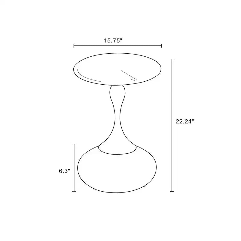 Manhattan Comfort Set of 2 Patchin End Tables with Round Metal Base and Gold Tabletop Brown Wood