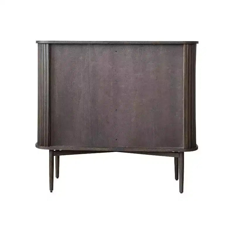 Storied Home Oak 28.5" Tall 2 Door Decorative Storage Cabinet: Rubberwood & MDF, No Assembly Required