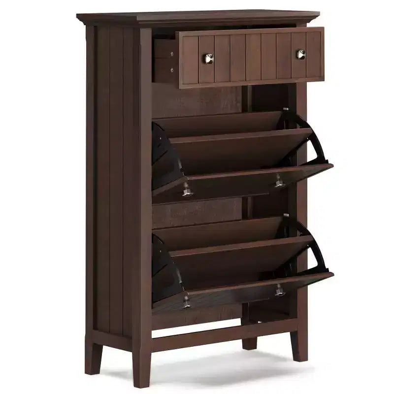 WyndenHall Normandy Entryway Shoe Storage Cabinet: Holds 16-24 Pairs, Tilt Open, Large Drawer