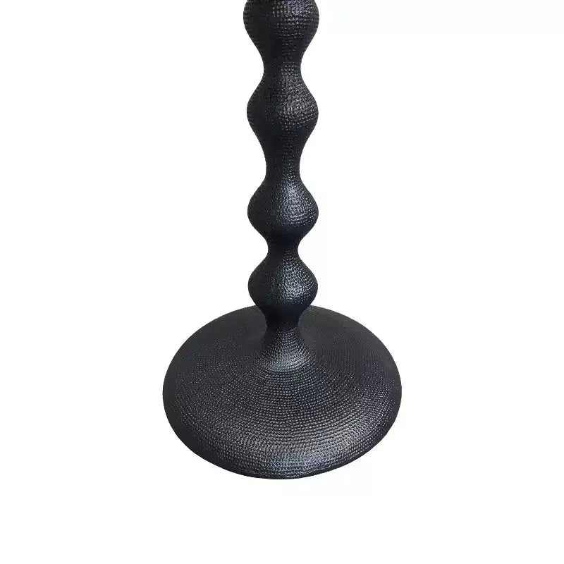 The Urban Port 22" Round Side End Table Cast Aluminum with Hammered Texture Black