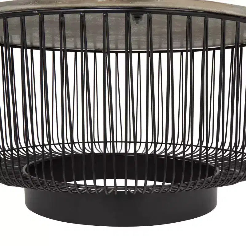 Olivia & May Metal Geometric Open Frame Wire Coffee Table