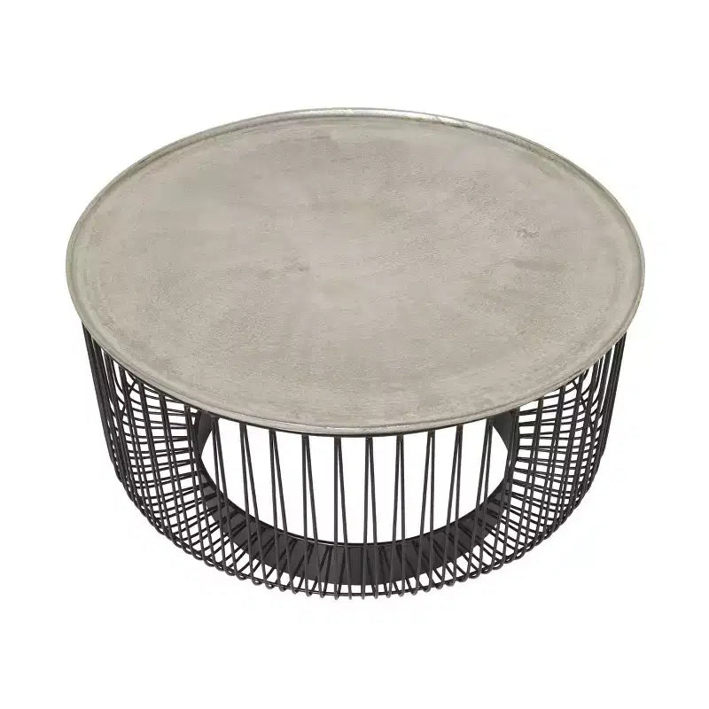 Olivia & May Metal Geometric Open Frame Wire Coffee Table