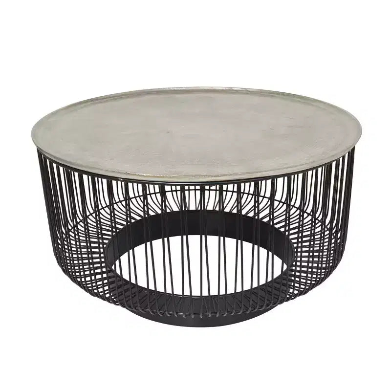 Olivia & May Metal Geometric Open Frame Wire Coffee Table