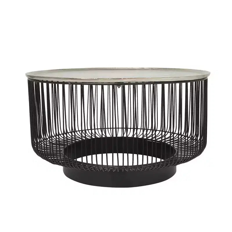 Olivia & May Metal Geometric Open Frame Wire Coffee Table