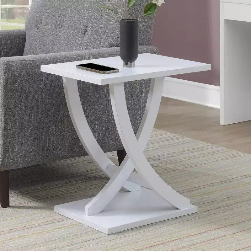 Table d'appoint Breighton Home Newport à croisillons, blanche