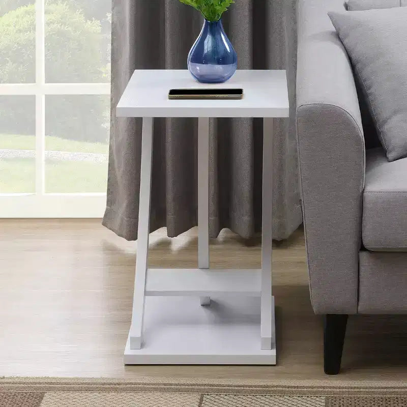 Table d'appoint Breighton Home Newport à croisillons, blanche