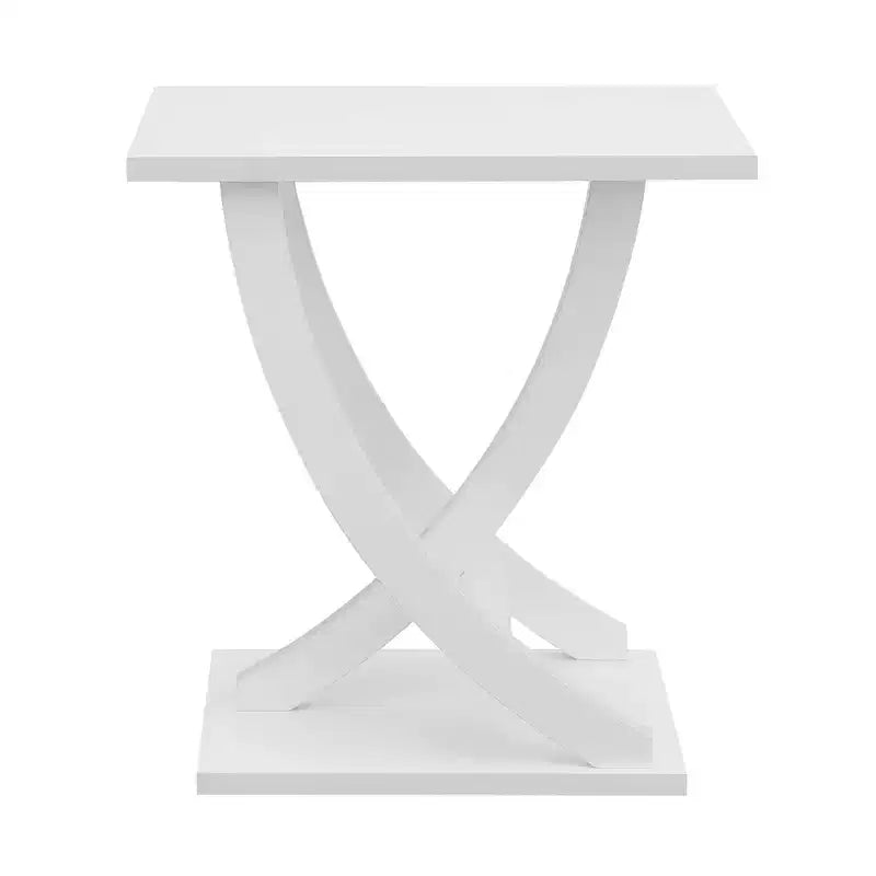 Table d'appoint Breighton Home Newport à croisillons, blanche