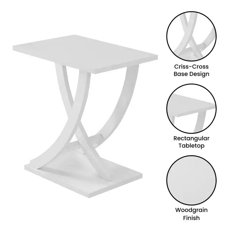 Table d'appoint Breighton Home Newport à croisillons, blanche