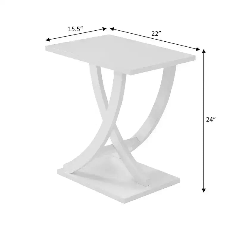 Table d'appoint Breighton Home Newport à croisillons, blanche