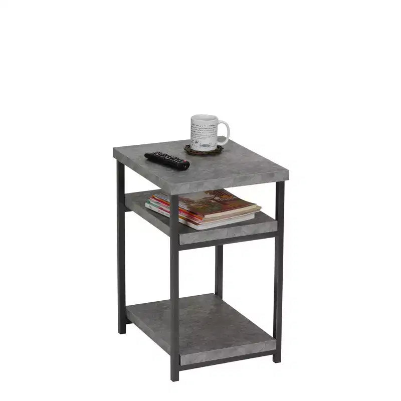 Household Essentials Jamestown Rectangular End Table Gray
