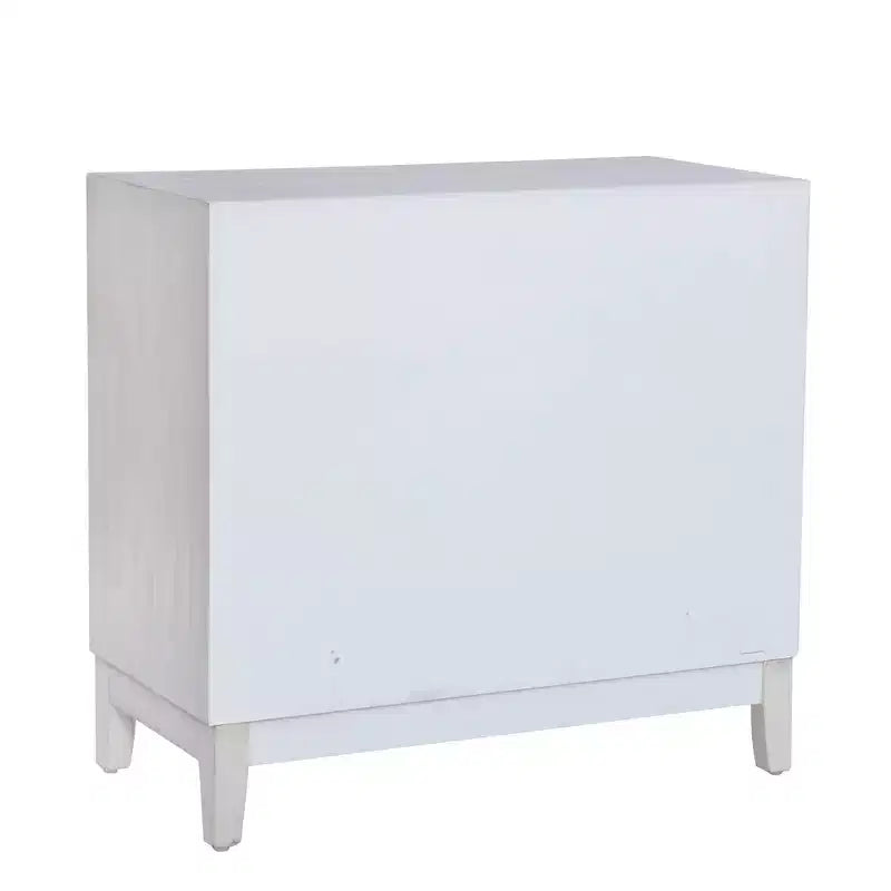 Powell Buchanan Solid Wood Two Door Two Shelf Accent Cabinet Anitique White