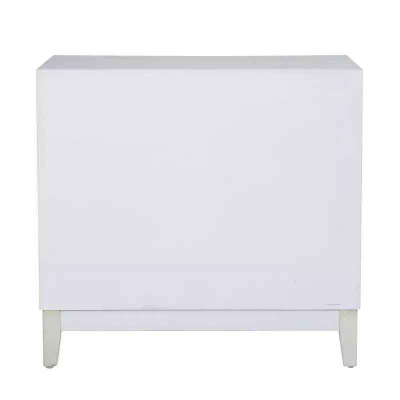 Powell Buchanan Solid Wood Two Door Two Shelf Accent Cabinet Anitique White