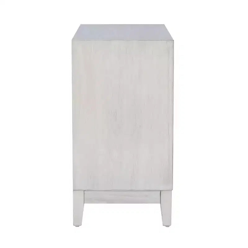 Powell Buchanan Solid Wood Two Door Two Shelf Accent Cabinet Anitique White