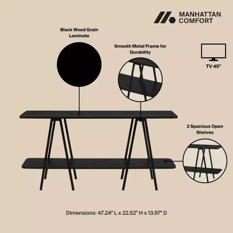 Manhattan Comfort Celine Bahut moderne noir 47.24 po