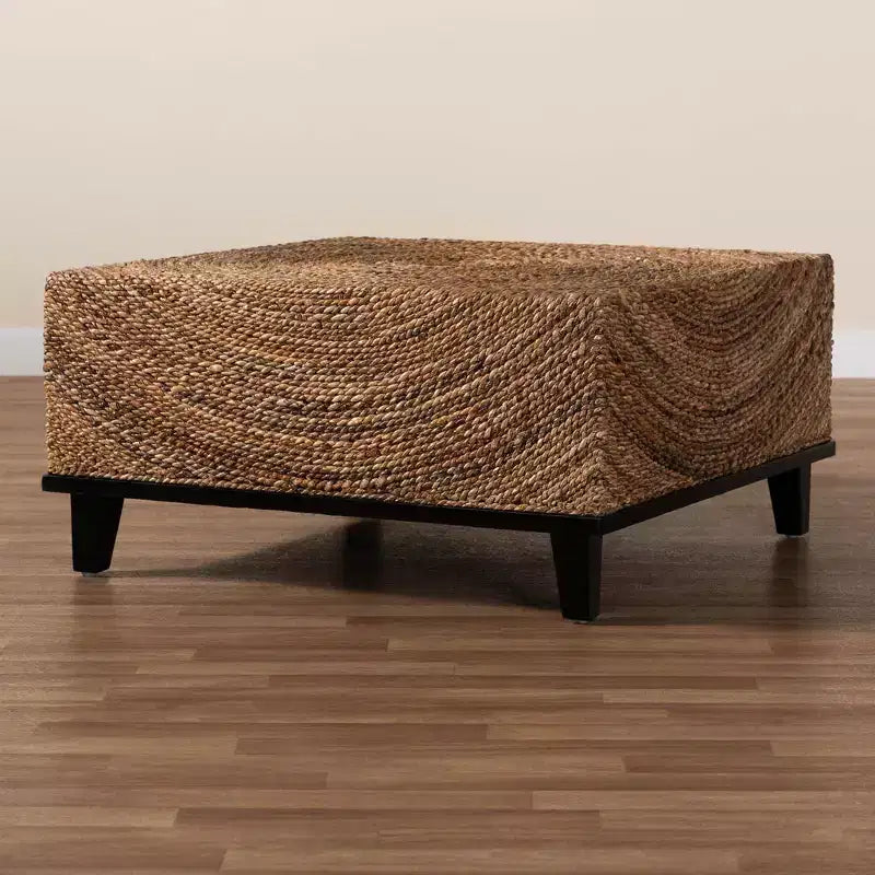 bali & pari Verino Coffee Table Natural Seagrass/Espresso Brown
