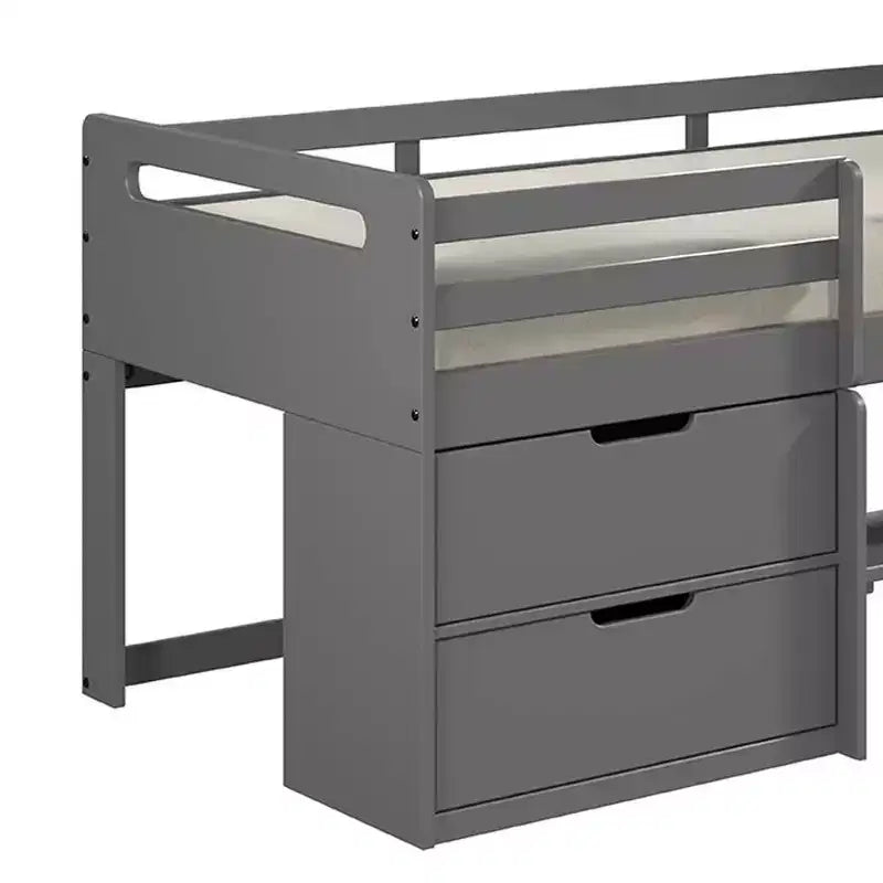 77"Twin Loft Bed Fabiana Loft and Bunk Bed Gray Finish - Acme Furniture