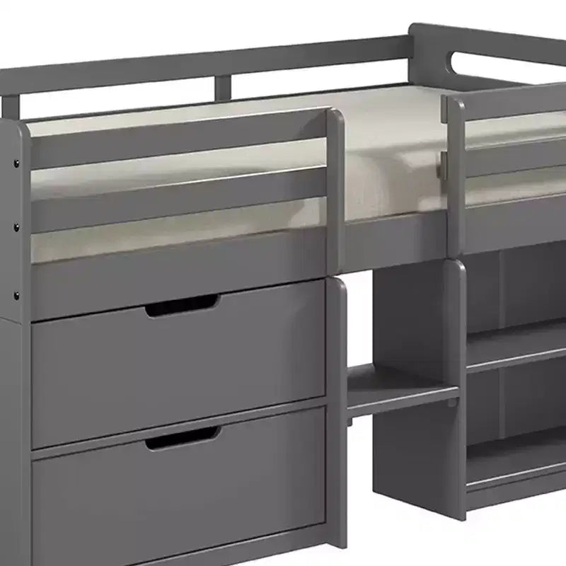 77"Twin Loft Bed Fabiana Loft and Bunk Bed Gray Finish - Acme Furniture